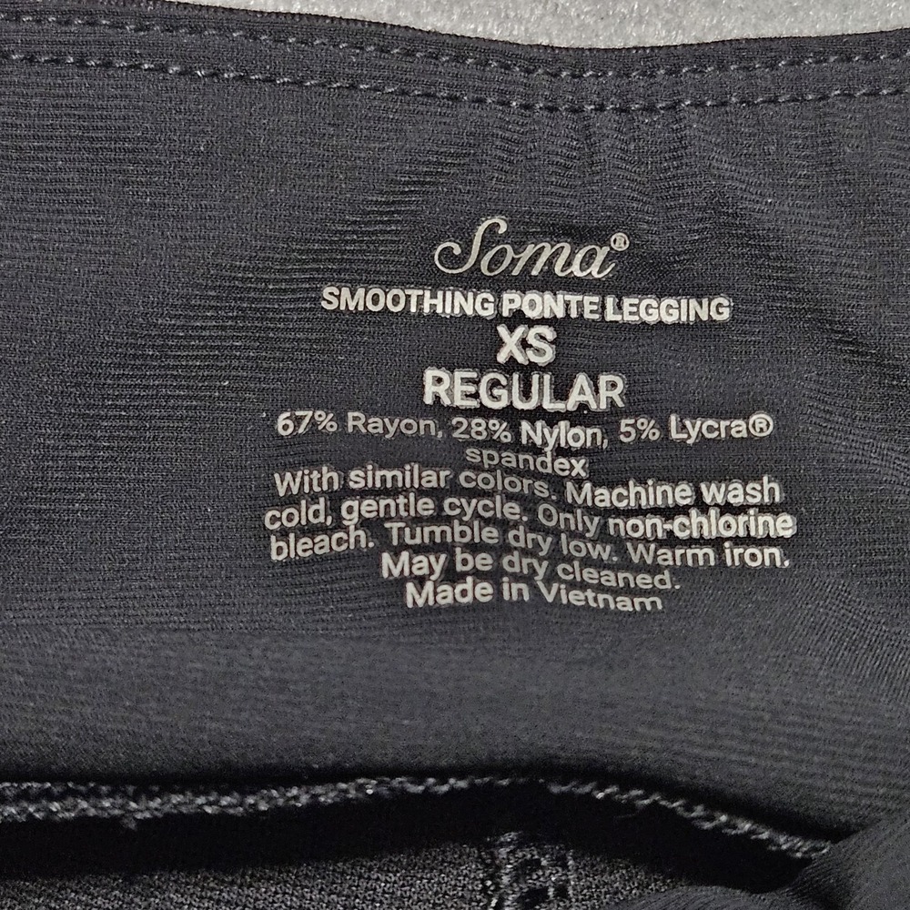 Soma Smoothing Ponte Leggings‎ Size XS Pull-On Stretch Comfort Pants Black NEW - Picture 8 of 13